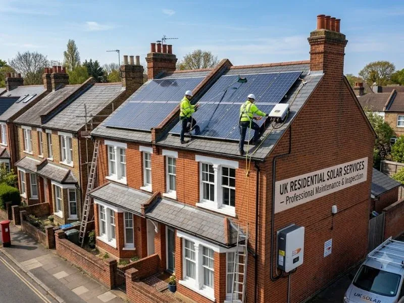 Intra Energy engineer fitting solar panels on a residential roof